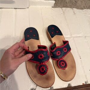Jack Rogers Navy and Red Sandals